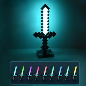 Diamond Sword Night Light Ornament, Neon Accent Lights, Color Changing Led Sword Game Accessory, Gift Toy Model, Table Lamp Decoration, Christmas Gift