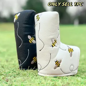 Little Bee Design Golf Putter Cover, Premium Club Head Cover with Soft Lining, Durable Golf Club Accessories, Unique Father's Day Gift, Golf Accessory
