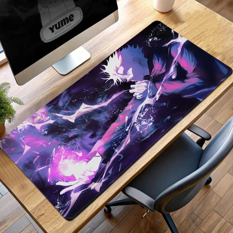 Gojo Satoru Infinity Gaming Mouse Pad, Jujutsu Kaisen Desk Mat, Anime Sorcerer Gift, Cursed Energy Desk Pad, Epic Anime Gaming Mat