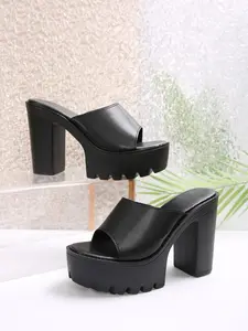 Women's Fashionable Solid Color Chunky Heeled Sandals, Casual Versatile Chunky Block Heel Slip on Sandals for Summer, Lightweight Breathable Comfortable Shoes for Daily Wear, Girl