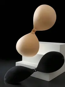 2-Pack Invisible Sticky Bras &, Silicone Push-Up Pads, Strapless Backless Design, Sexy Women Underwear for Bridal Wedding & Formal Wear