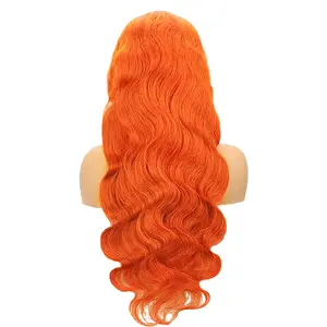 Ginger Orange Wig Human Hair 13x6 Body Wave Lace Front Wigs Wigs Human Hair Pre Plucked Pre Cut 180% Density