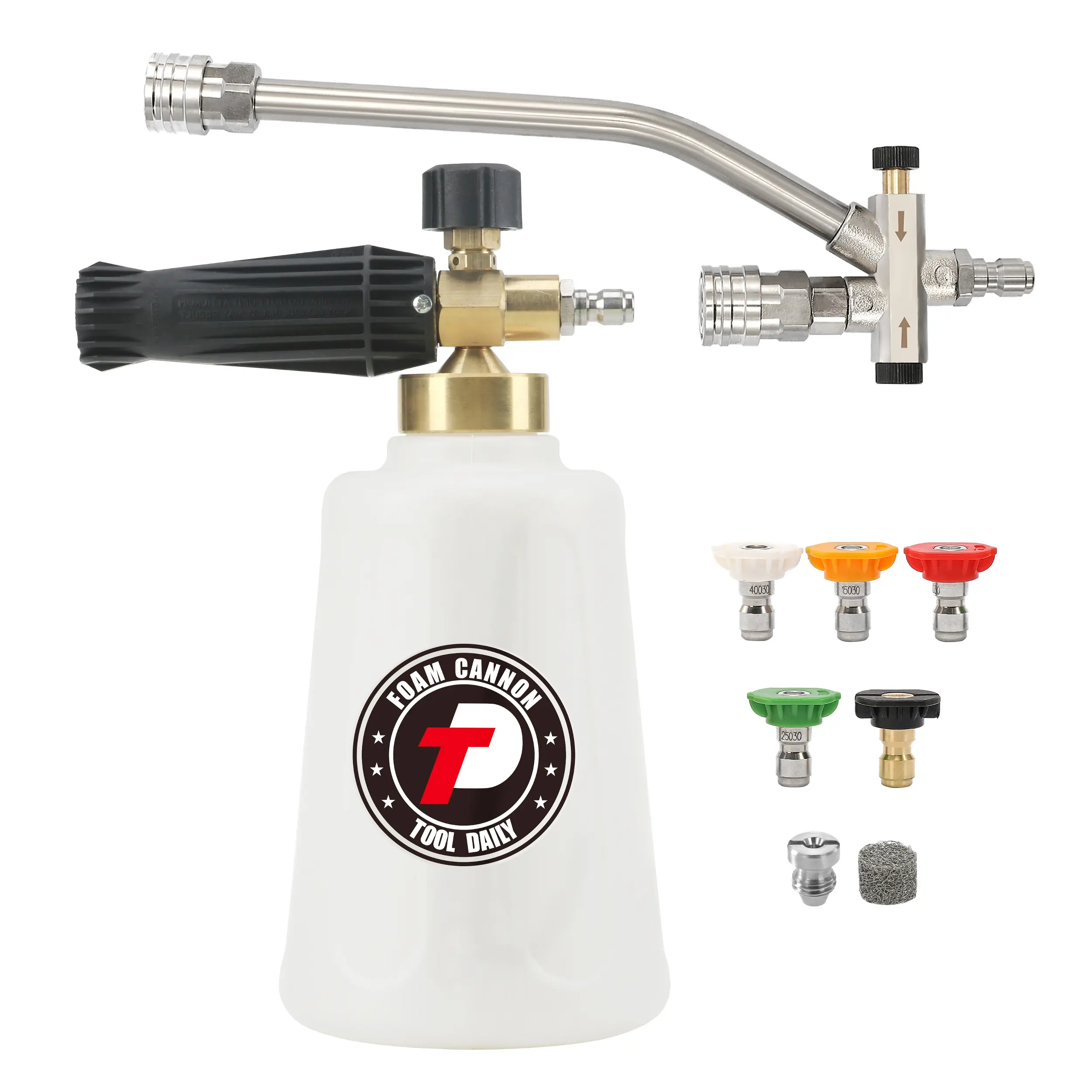 Pressure Washer Foam Cannon with Pressure Washer Sprayer, Dual-Tip Attachment, 5 Nozzles, 1/4" Quick Connect, 3600 PSI – Ideal Father’s Day, Christmas Gift for Car/Motorcycle Washing, Foam Cleaner Nozzles, Foam Sprayer Accessories【DealsForYouDays】