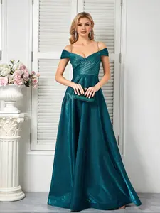 Women's dress, white wedding guest dress, Formal elegant solid color halter strapless design, A-line skirt for banquets and parties, simple front fork style perfect for evening gowns and special occasions.