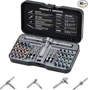 Upgraded Hex Key, Torx, and Slotted Ratchet Screwdriver Set, Magnetic Drill Bits with Size Markings | Easy to Identify and Store, Multiion T-Handle Drive Kit for DIY and Home Repair