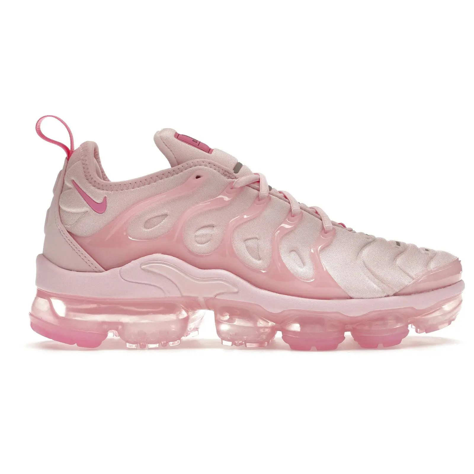 Nike Air VaporMax Plus Pink Foam (Women’s) Sneakers / Women’s Running-Inspired Lifestyle Shoes / Low-Top Lace-Up Footwear / Full-Length VaporMax Air Cushioning / Lightweight Responsive Comfort / Pink Foam Colorway / Sleek Hybrid Design / Durable Rubber