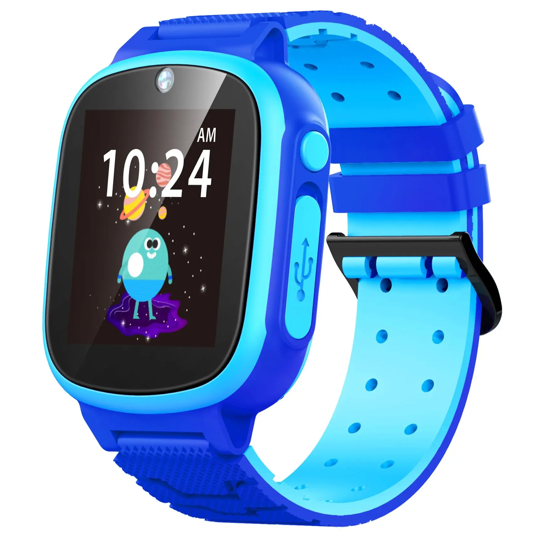 Kids Rechargeable Silicone Digital Smart Watch - Unisex 1.44 inches Educational Tech Toy with Camera, Selfie, 20 Fun Games, MP3 Music Player, Pedometer, Alarm Clock, Flashlight, Calculator, 10 Object Sounds - Gift for Ages 3-8
