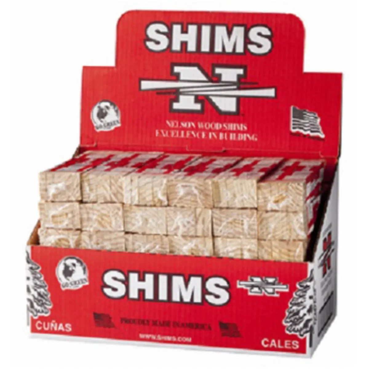 Nelson 8-Inch Tapered Universal Wood Shims, 12-Pack 8x1.3x2.1" for Professional Use, Leveling Cabinets, Doors & Windows, Default Installation for Any Room