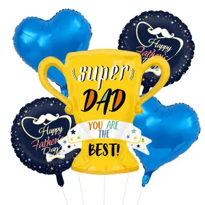Men's Father's Day Foil Balloon Party Decoration Set Shiny Helium Floating Props Kit Everyday Casual Style Family Gathering Backdrop Birthday Celebration Outing Father's Day Gift