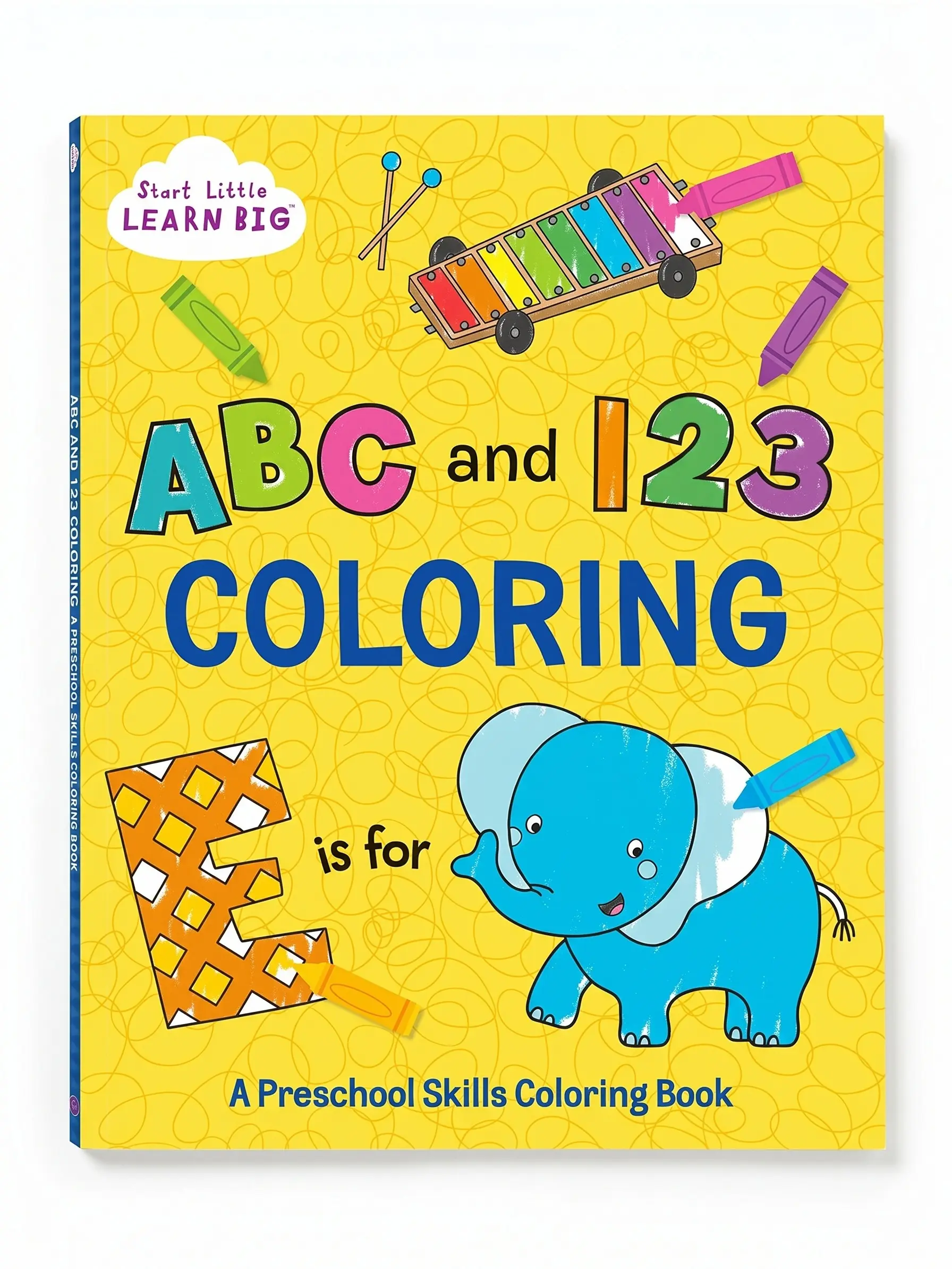 ABC & 123 Bright English Activity Coloring Book - 96 Double-Sided Thick Pages, Learn Alphabet & 1-20 Numbers, Builds Early Literacy, Number Recognition, Kids’ Art, Ideal for Road Trips, Perfect Gift (Toddlers Targeted)