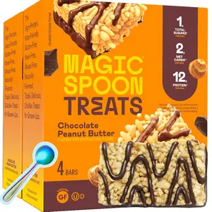 Magic Spoon Treats - 8 Gluten Free Protein Bars, Chocolate Peanut Butter - High Protein Gluten Free Snack - Sugar & Grain Free Protein Cereal Bar - Low Carb & Keto Friendly - Healthy Snacks
