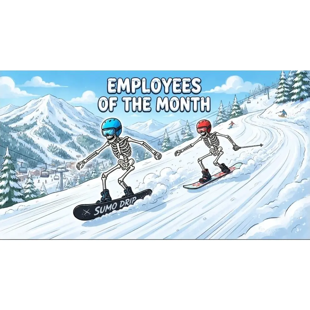 Sumo Drip Employees of the Month ski snowboarders Hoodie | winter mountain crew sweatshirt