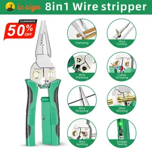LC SIGN 8-in-1 Wire Stripper with Voltage Detector, Beginners Friendly Electrical Tool for Home DIY, Electrician, HVAC & Car Repair, 12-250V AC/DC Tester with Dual Alarms
