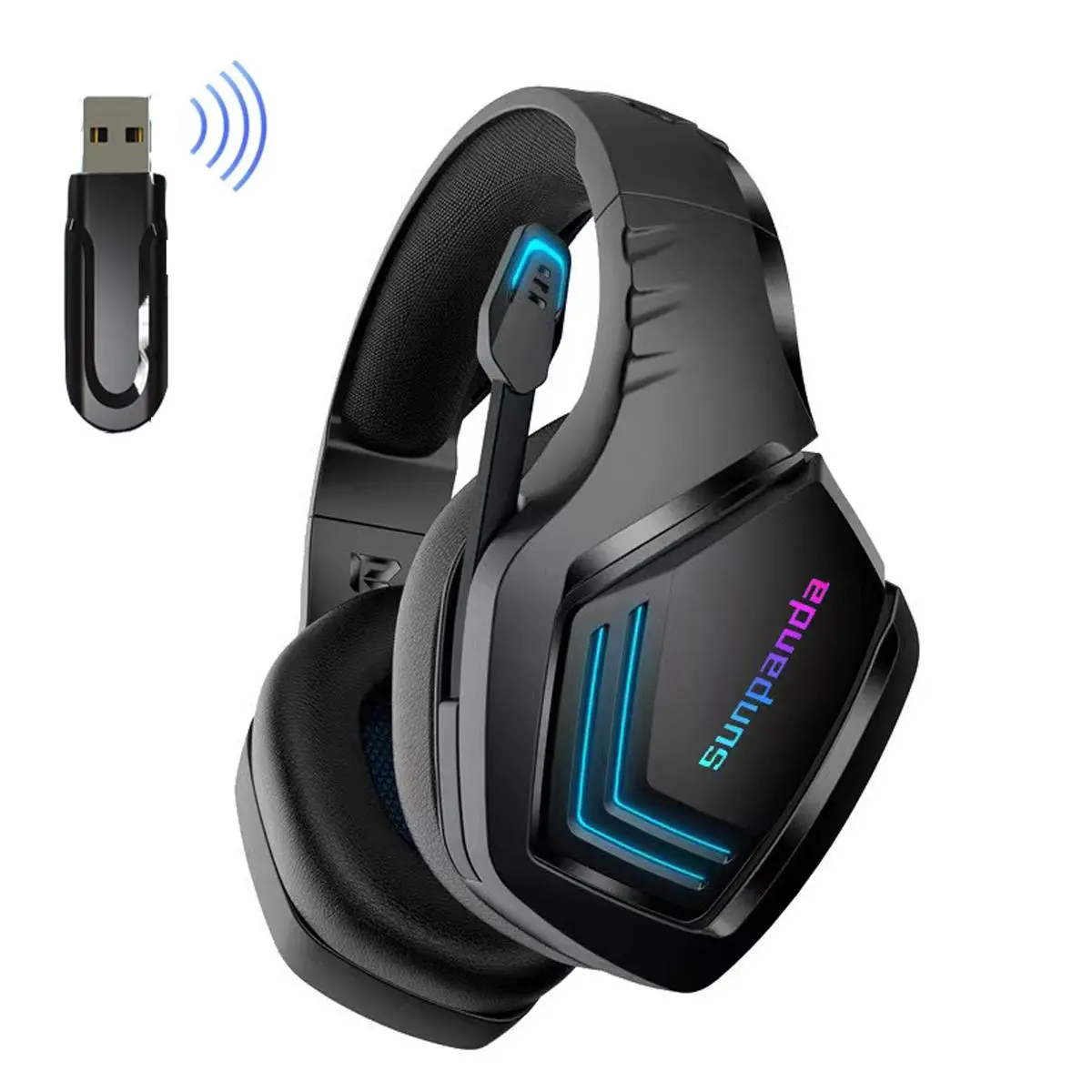 P3 Pro Wireless 2.4G + Bluetooth-compatible Headphone, Wireless Gaming Headphones, Gamer Headphones with Mic, Over-ear Design Gaming Headset, Stereo Sound Gaming Headset with Built-in Microphone for Mobile Phone, Laptop, PC, Gaming Accessories