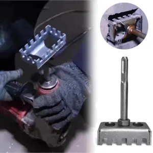 Square Hole Puncher, Electrical Box Square Hole Cutter, Electric Drill Manganese Steel Rectangular Slot Cutting Machine, Fast Wall Piercing Tool, Power Tools