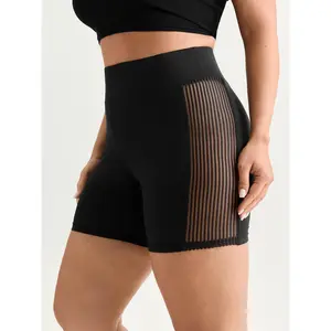 BLOOMCHIC Women's Plus Size Leggings - Stretchy Spandex-Nylon Fabric, Lace Trim, Mesh Accents, Plain Design, M-6X Sizes, 2026 Summer Garment for Mother's Day 2026 Summer Vibes Swimweek
