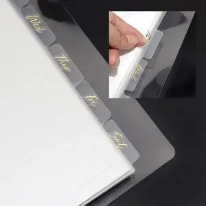 6pcs/12pcs PVC Transparent A5 Notebook Spiral Binder Index Separator Page Dividers Diary Book Sticker Stationery