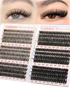 Calphidar Eyelash Clusters 30D+40D+50D+60D+80D+100D DIY Curly Wispy Individual Natural Lash Extension for Beginners 476PCS D 10-16MM for Salon Look at Home Makeup