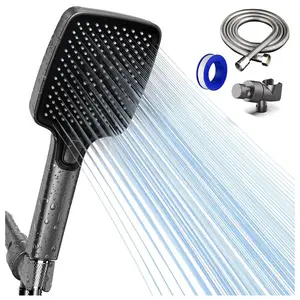 High Pressure Multi-Mode Handheld Showerhead - Anti-clogging nozzles, built-in power wash function for cleaning tubs, tiles and pets, extra-long stainless steel hose, wall and ceiling mounts.