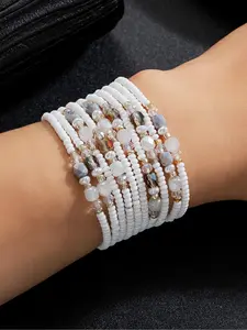 Boho Style Beaded Bracelet, Fashionable Jewelry for Women & Girls, Casual Trendy Accessories for Party and Daily Life