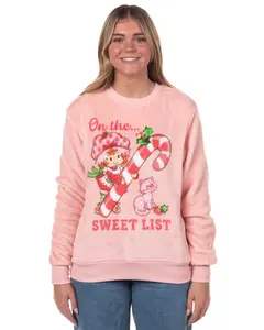 Strawberry Shortcake Sweatshirt Women's Sweet List Long Sleeve Fleece Pullover