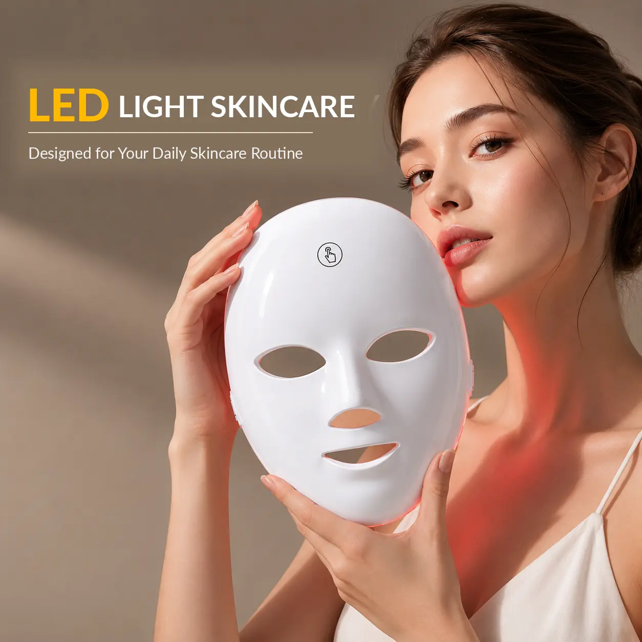 SISSTY Red Light Therapy Mask, 7-Color LED Facial Skincare Device with Wireless Charging, Daily Beauty Care Gift for Women