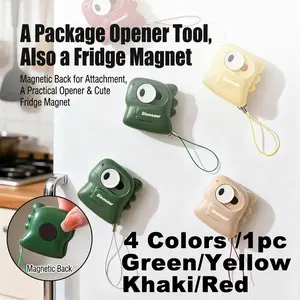 Cute Mini Refrigerator Magnet, Small Dinosaur Design, Automatic Rebound Knife, Portable Craft Utility Tool, Non-Stick Magnetic Disassembly Blade