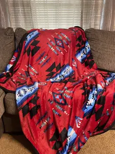 Native Sunset Red Full 60"x 80" Oversized Throw Single Layer Soft Plush blanket