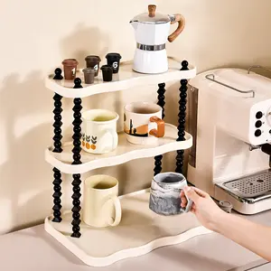 Desktop Organizer Multi Layer Storage Rack Cream Style Cosmetic Skincare Display Shelf Cup Mug Storage Holder