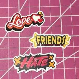 Love, Friends, Hate vinyl stickers