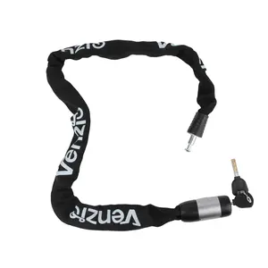 Venzio Bike Chain Lock, 3FT (900mm) Heavy Duty Anti-Theft Bicycle Lock with 2 Keys, 6mm Thick Steel Chain, Waterproof Sleeve and Zinc Alloy Core, Ideal for Scooter, Fence, Gate, Motorcycle