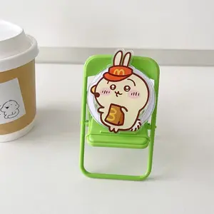 Custom Chiikawa Hachiware Usagi Momonga Rakko Shisa Acrylic Magnetic Phone Grip – Cute Kawaii Retractable Style ID Badge Holder Inspired Design, Unique Gift for Nurse, Teacher, Doctor, Healthcare Worker, Coworker & Nursing Students