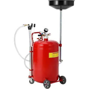 Garvee 20 Gallon Portable Oil Lift Drain, Waste Oil Drain with Steel Waste Oil Container, Oil Change, Funnel Drain, Red