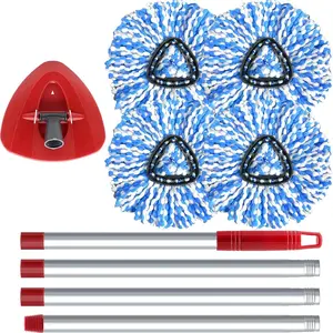 Spin Mop Replacement Head Set for O-Cedar 2 Tank Rinseclean, Includes 4 Heads & Accessories, Microfiber Refillable Design