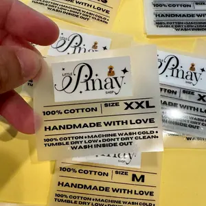 CUSTOM 120 cts Tag-less Neck Clothing Labels, Heat Transfers , COLD PEEL ( CUSTOM ITEMS ARE NON-REFUNDABLE )