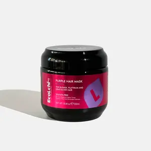 ECOLCHIPRO Purple Hair Mask for Blonde Platinum Silver Hair  Sulfate Free Toner to Remove Brassiness and Yellow Tones Deep Repair for Dry Damaged Hair 18.6 fl oz (550ml)