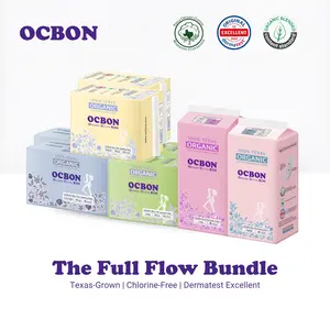 [OCBON] Full Flow 100% Organic Period Pads & Daily Liners Bundle | Unscented, Hypoallergenic, Non-Toxic, Ultra-Thin, Super Absorbent