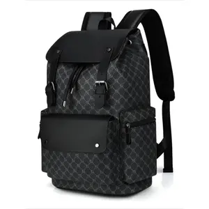 Men's Business Style Geometric Pattern Backpack, Casual Large Capacity Backpack for Men, Fashionable Backpack for Work & Travel Travel Backpack Travel Bag