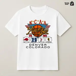 1990 NCAA Final Four Denver Colorado T-Shirt Vintage NCAA Basketball Arkansas Duke UNLV Georgia Tech Fan Tee