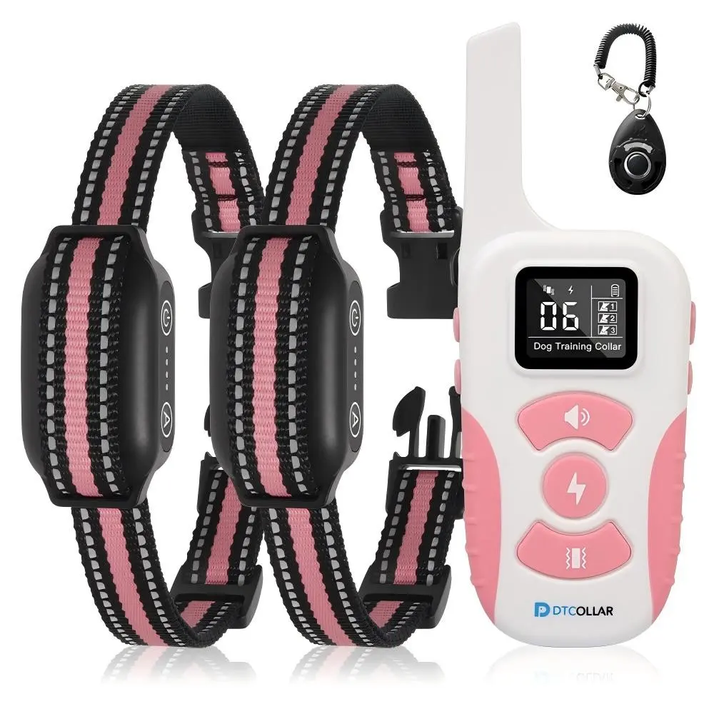 Dog Bark Training Collar with Remote, 2-In-1 Bark and Shock Collar, 3 Modes, USB Rechargeable, Ipx7 Water Resistant, Adjustable Nylon Strap, Bark Collars, Puppy Training Tools