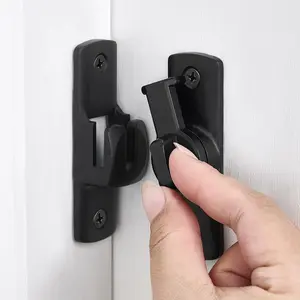 Black Barn Door Latches,90/180  Gate Lock, Alloy Right Angle Door Lock Latch,Flip Gate Latches Hardware,Door  Sliding Door Latch Lock fo Cabinets,Barn Door,Bathroom