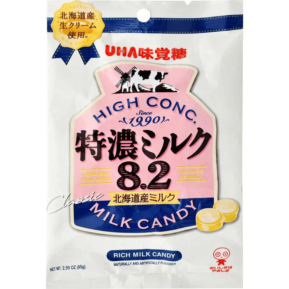UHA Mikakuto Candy Mix - Chewy Candy Treat, Non-Fried Pre-Packed Gelatin-Infused Sugar-Based Snacks with 3 Flavors: Rich Milk, Milk Salt, Puccho Fruit Soda