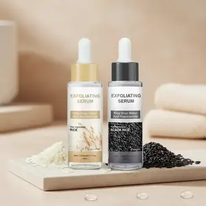 Gentle exfoliating facial and body scrub, white rice ampoule + black rice ampoule, essence for brightening, exfoliating, moisturizing and Hydrating - suitable for all skin types, Body Care