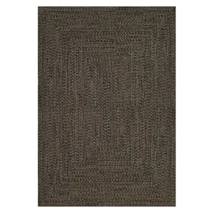 2 x 10 ft Polyester Taupe Rectangular Laundry Hallway Entryway Bathroom Kitchen Solid Modern Machine Washable Runner Rug-B