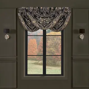 Savoy Pewter Waterfall Window Valance By J Queen