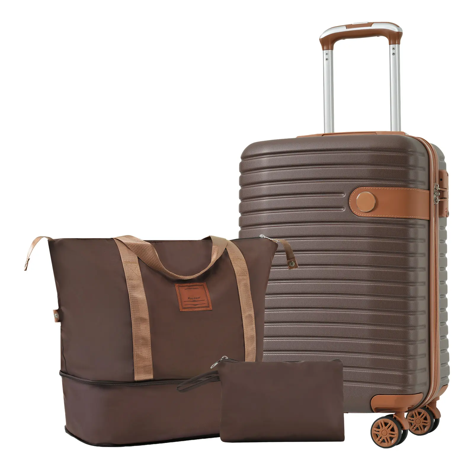 Luggage Sets 3 Piece Carry on Luggage   , Lightweight Hard shell ABS Suitcases with Wheels, 20 inch, Traveling Bag Travel Duffel Bag Durable Fabric Portable Overnight Bag