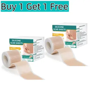 [Buy 1 Get 1 Free] Silicone Scar Sheets,Silicone Scar Tape(1.6"X 59" Roll-1.5M) For Surgical Scars, Reusagble Effective Removal Silicone Scar Removal Strips For Surgical,C- Section, Tummy Tuck