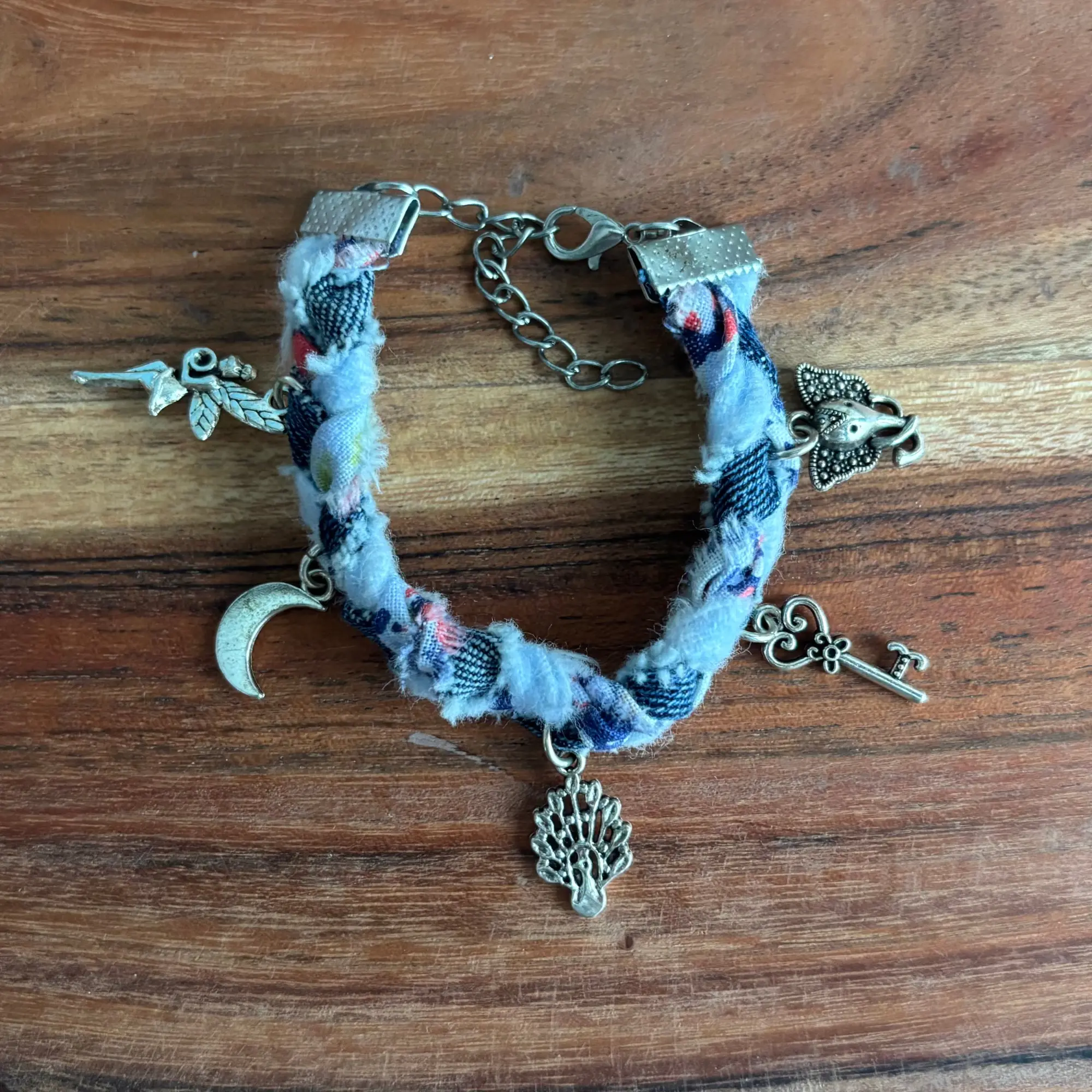 Silvermist Fabric Charm Bracelet