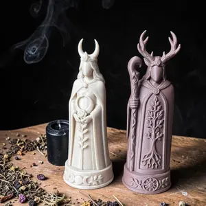 Horned God and Goddess Altar Statue Set, Home Decor Ornaments for Religious Decoration