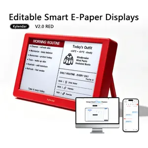 Kylendar E-Paper Smart world clock Display: Upgraded Version 2.0 — 2026 Family Calendar. A Multifunctional, Editable Smart Planner and Organizer with Stand—An Efficiency-Boosting Device and the Perfect Gift for Successful Individuals. office desk supply